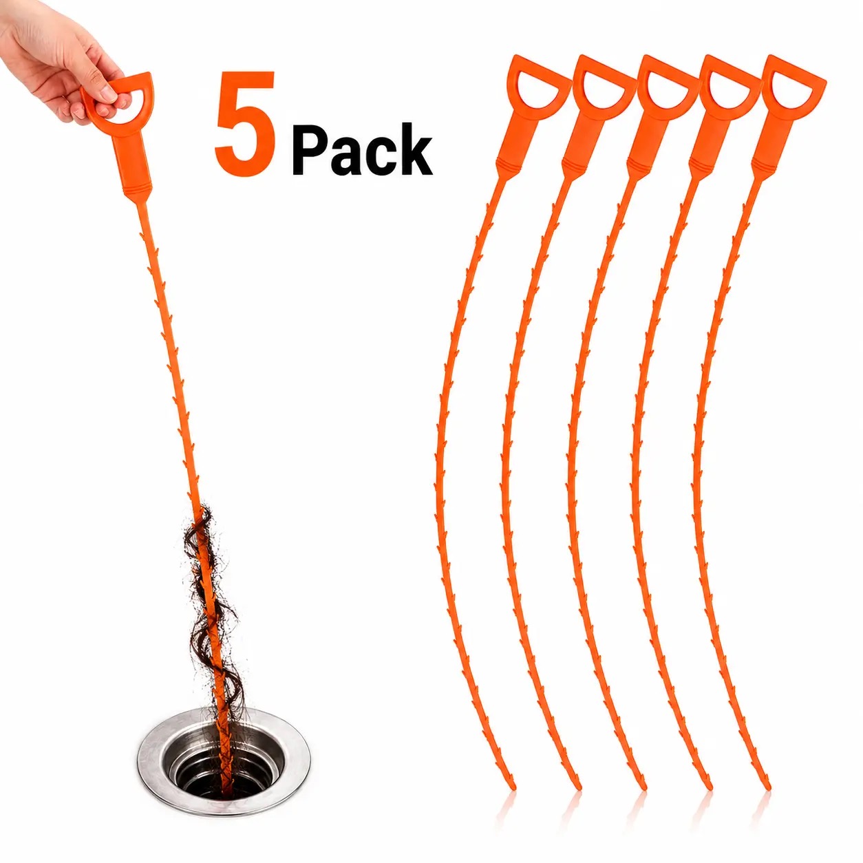 Drain Snake Hair Clog Remover, Flexible Drain Cleaner Tool for Sink